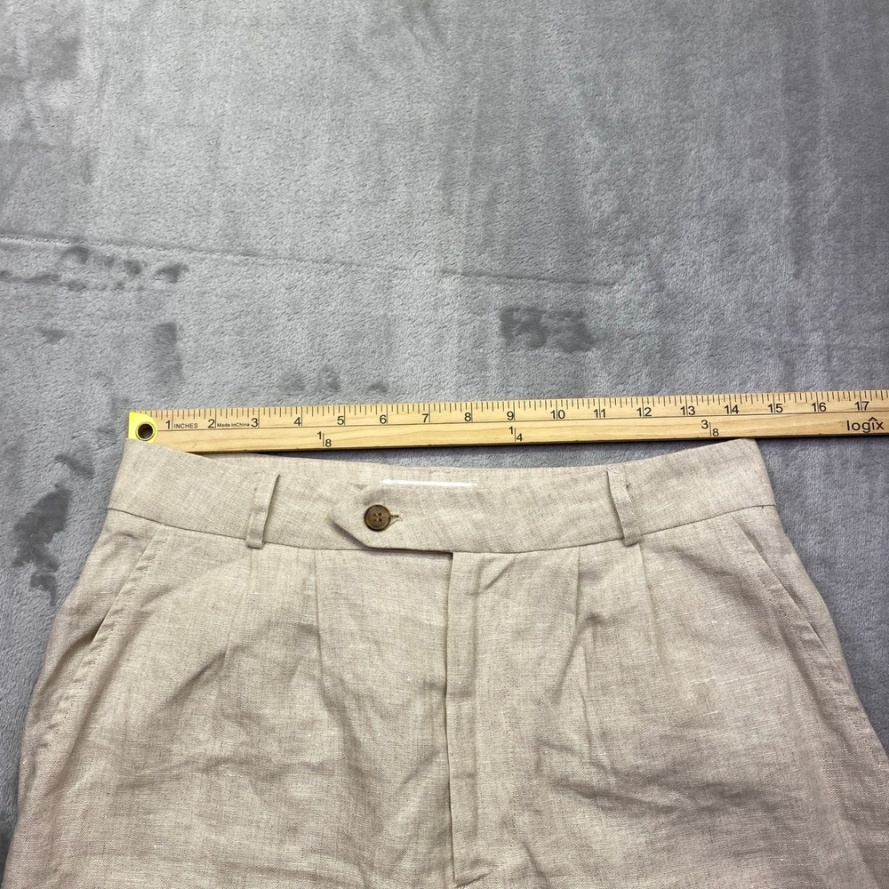 Reformation Linen Blend Pleated High Waist Trousers Pants Beige Sz 28" Tropical - Picture 5 of 10